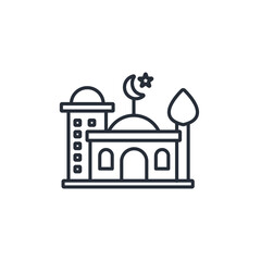 mosque icon. vector.Editable stroke.linear style sign for use web design,logo.Symbol illustration.