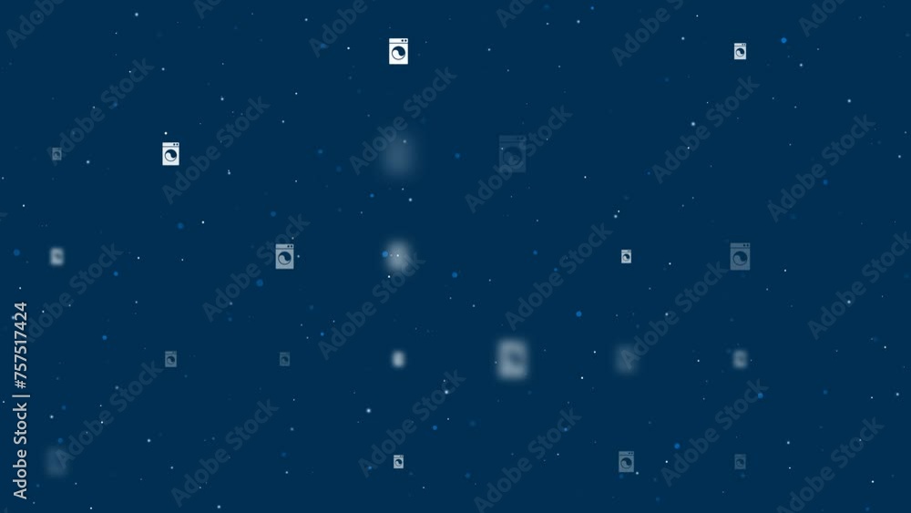 Poster template animation of evenly spaced washer symbols of different sizes and opacity. animation of tran