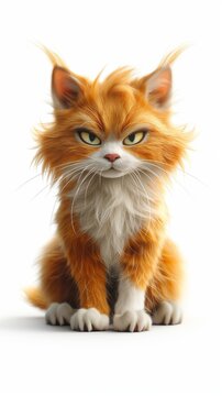 3d animal cat on a plain background. Generative AI