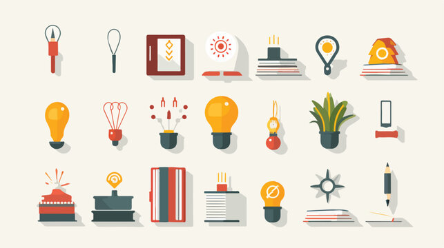 Flat icons Tools for personal development like a bo