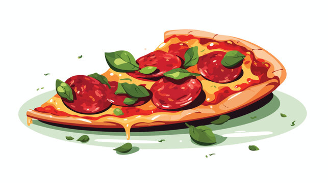Flat illustration A close-up of a delicious-looking
