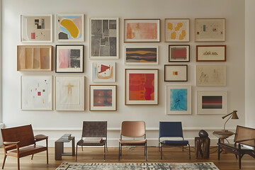 A Living Room Filled With Framed Art