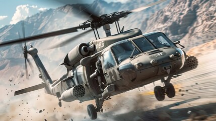 military helicopters in diverse operational scenarios, from transport missions to combat maneuvers.