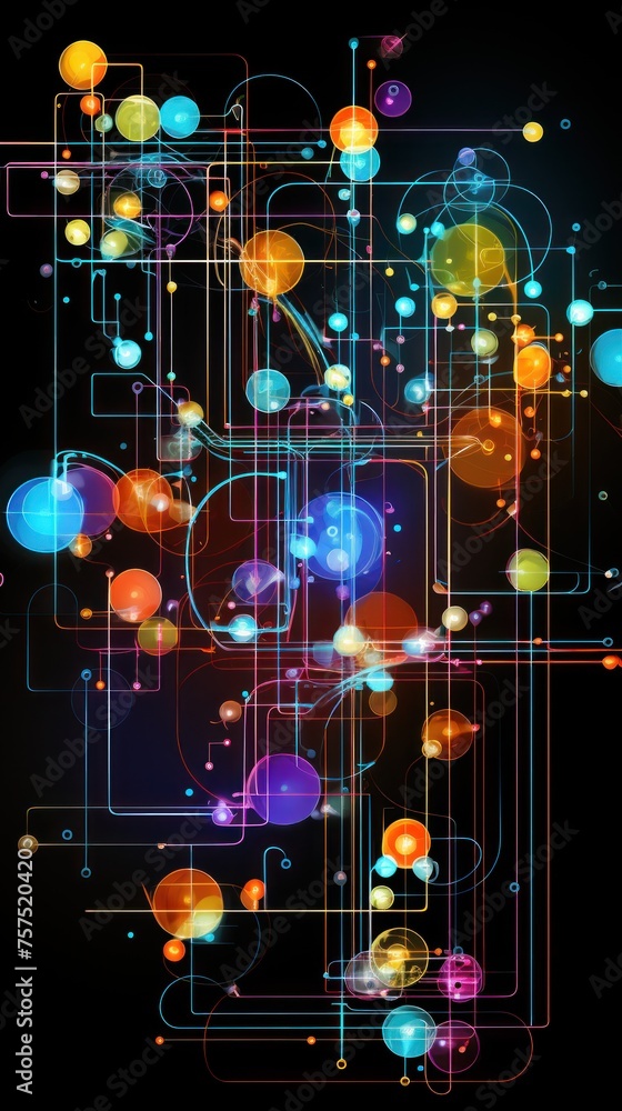 Poster Intersecting circles and lines create a dynamic abstract background