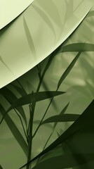 abstract green tones background with leaves, vertical wallpaper, vertical background