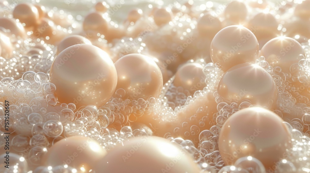 Aufkleber a bunch of bubbles floating on top of each other in a body of water with bubbles on the bottom of th