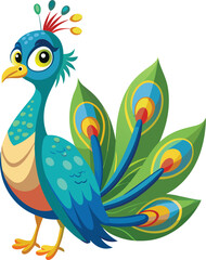 Fototapeta na wymiar Beautiful Peacock Graphic: Ideal for Artistic Creations
