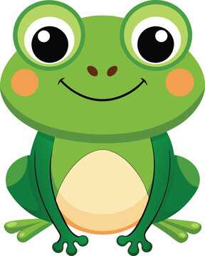 Cartoon Frog Vector: Playful and Vibrant Character Design