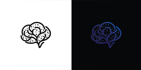 Creative smart brain technology logo collection