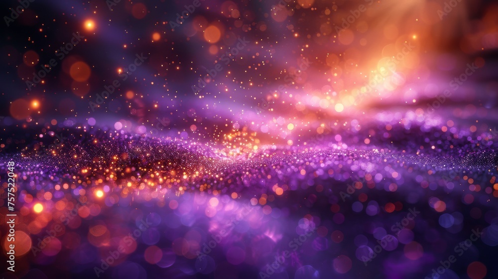 Poster a blurry image of a space filled with stars and a bright light in the middle of the image is a blurr