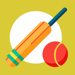 CRICKET BAT BALL CRICKET ICON LOGO SOPORTS