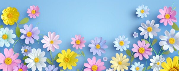 Naklejka na ściany i meble bright flowers background illustration.