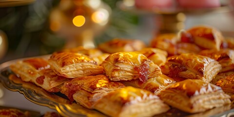 Small snacks spread out on a table. Savory flavors and appetizing textures in a gastronomic experience with an appetizing and inviting scene for those present.