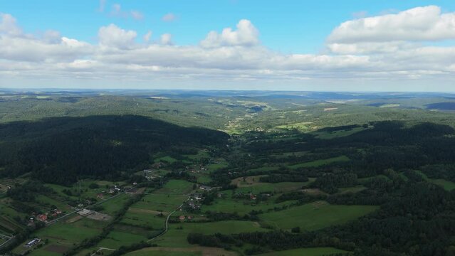 Beautiful Landscape Forest Mountains Bieszczady Bircza Aerial View Poland