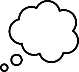 Trendy think bubble in flat style. Think bubble isolated on white background. Cloud line icon Vector art.