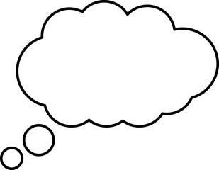 Trendy think bubble in flat style. Think bubble isolated on white background. Cloud line icon Vector art.