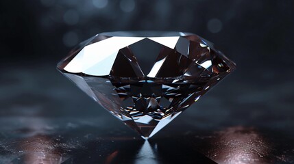 Exquisite close up of a flawless diamond. The facets of the diamond sparkle and refract light, creating a dazzling display of brilliance. - obrazy, fototapety, plakaty