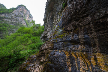 Waterfall in the Caucasus mountains