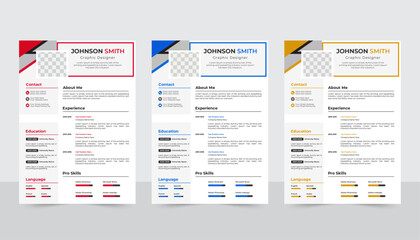 Professional CV resume template design
