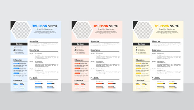 Professional CV resume template design
