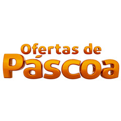 Selo 3d de Páscoa - Logo 3D páscoa - campanha de páscoa - promoções de páscoa -social media páscoa