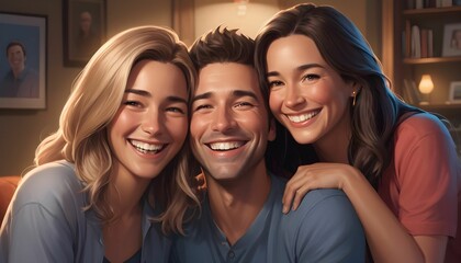Unified in Laughter: A Group of Friends Sharing Joy and Connection, Reveling in the Moment Together, Celebrating the Bond of Friendship with Unrestrained Laughter, Embracing Happiness and Togetherness