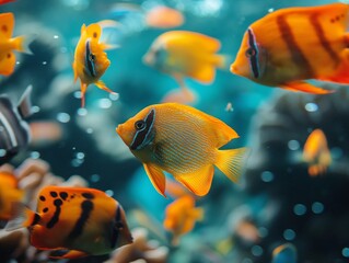 Naklejka premium Bright tropical fish underwater