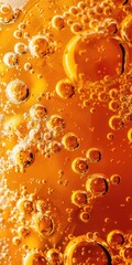 Refreshing Orange Bubbles of Summer - A Bright Drink with Cold Water, Fizzy Bubbles and Alcohol