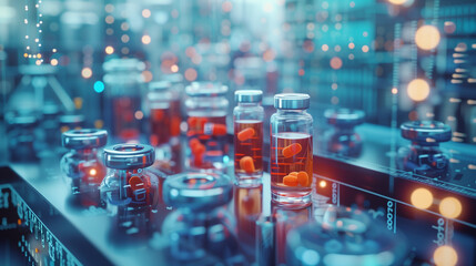 Fototapeta premium the process of Antibiotic development, from laboratory research