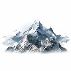 3d photo of mountains isolated on white background made with generative ai