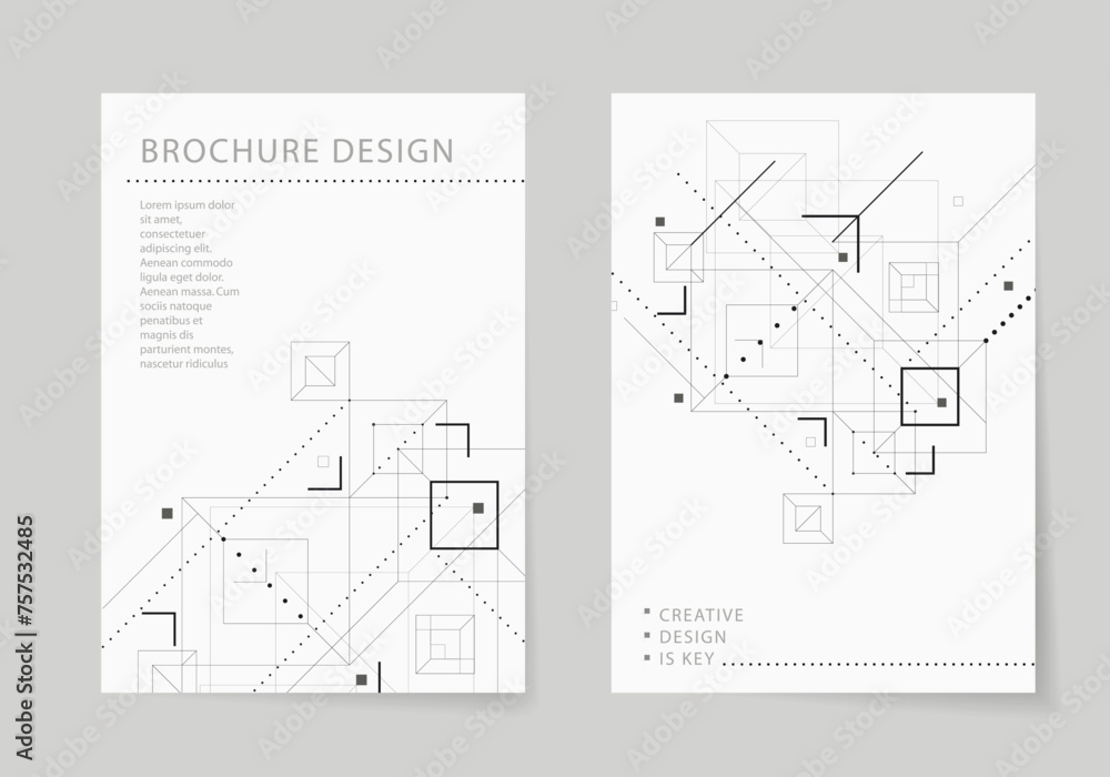 Leinwandbilder Abstract geometric connect lines and dots. Futuristic data network presentation. Simple science graphic background. Vector network technology concept. Communication polygonal innovation style
