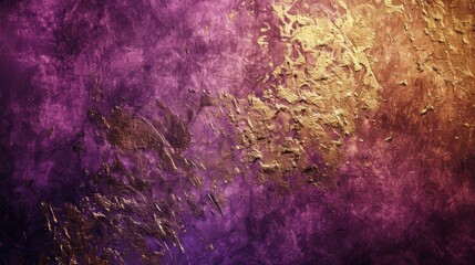 Dramatic violet and gold textured background, representing opulence and mystery.