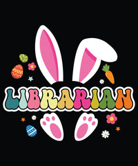 Librarian Retro Groovy Vintage Happy First Day Of School T-Shirt, Shirt Print Template
