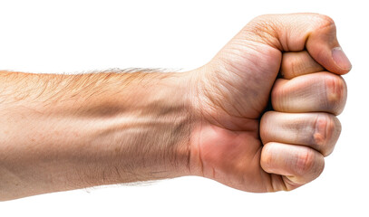 Clenched fist. png file of isolated cutout object without shadow on transparent background.