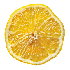 Vibrant Lemon Slice - Refreshing Citrus Fruit for Culinary and Beverage Uses - Isolated on a Transparent Background