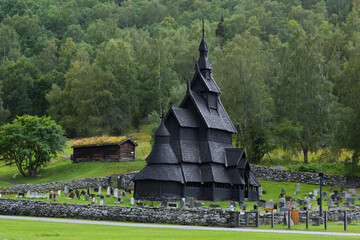 Fototapeta na wymiar Stabkirche Borgund, Sogn og Fjordane, Norwegen