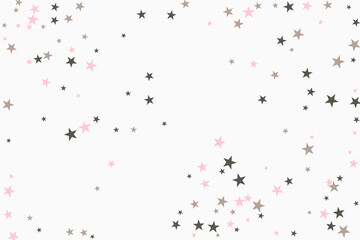 Star confetti. Silver casual confetti background. Bright design pattern.