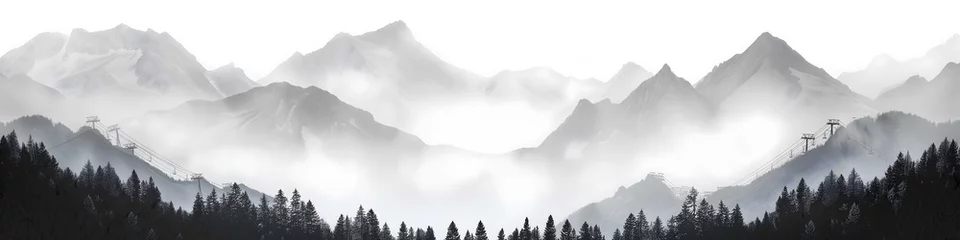 Foto op Plexiglas misty mountain landscape © pelican