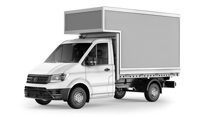 Cargo Vehicle Truck Mockup Perspective View