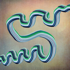 Fascinating Psychedelic Illustration of Colorful Swirling Spiral in Blue-Green