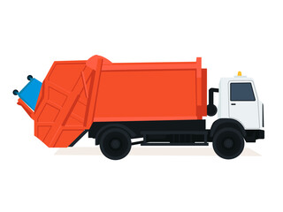 Garbage collection, garbage transport truck.