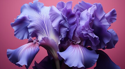 Royal Elegance Close-up of Purple Iris on Rich Purple Background