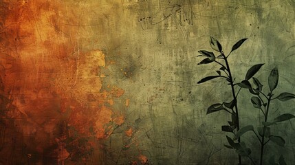 Earthy olive and terracotta textured background, symbolizing growth and warmth.