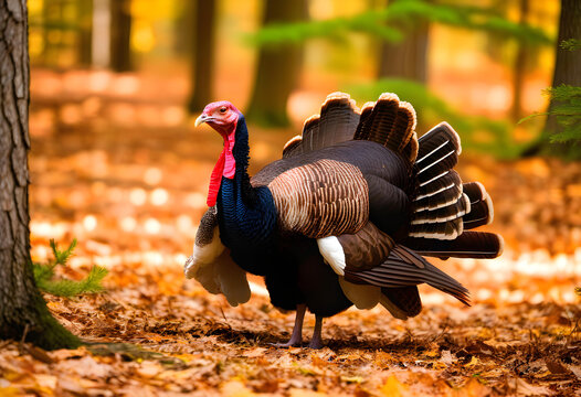 Turkey in Michigan forest, Michigan wildlife