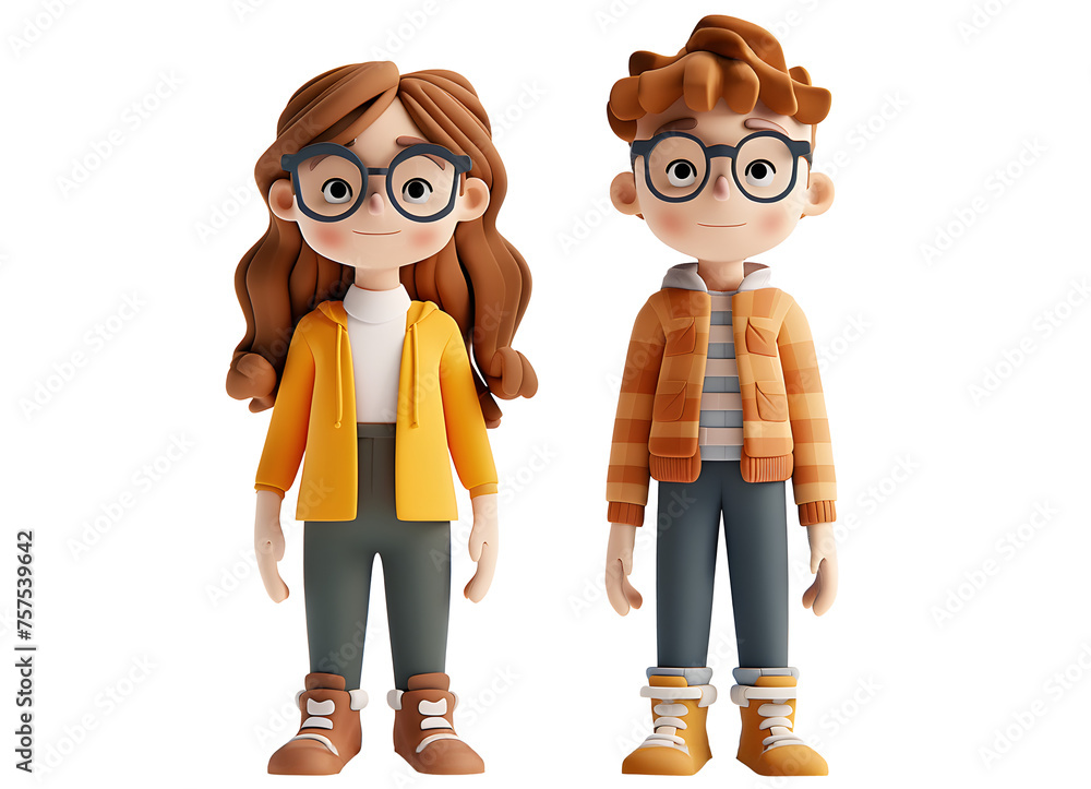 Aufkleber design a 3d character with a minimalistic style, featuring eyes as simple dots for a playful and abs