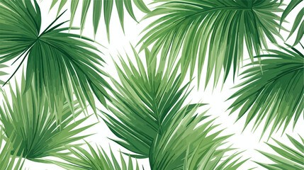 Leaves of palm tree. Seamless pattern. Vector 