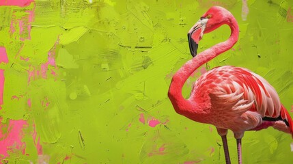 Energetic flamingo pink and lime green textured background, symbolizing fun and zest.