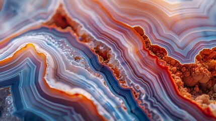 Colorful agate mineral cross section. Abstract background. - obrazy, fototapety, plakaty