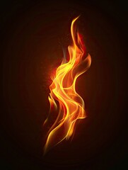 Flame on black background. Fire illustration, copy space - generative ai