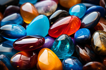 smooth colorful stones super macro сreated with Generative Ai